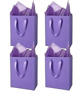 MOXARYSU 4 Pcs Medium Purple Gift Bags: 8x5x10 Inches Gift bags With Handles Party Favor Bags Wit...