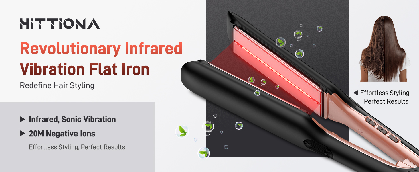 1.75 inch ceramic flat iron infrared hair straightener vibrating tourmaline plate anti frizz