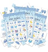 LSJEHTQ Baby Shower Bingo Games Cards, Gender Reveal Party Games for 24 Players, Blue Baby Shower...