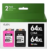64XL Ink Cartridges Combo Pack High Yield Replacement for HP 64 XL Ink ejet for Envy Photo 7858 7...
