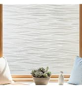 Finnez Window Privacy Film, Frosted Stripes Static Cling, 17.5? x 78.7? | Removable Glass Film, N...