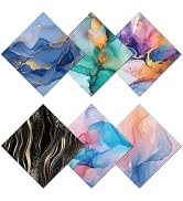 CREATCABIN 6 Packs Thickened Glasses Cleaning Cloth Marbling Design Microfiber Cleaning Cloth Mul...