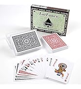 LotFancy Waterproof Plastic Playing Cards - 2 Decks of Cards with Plastic Cases, Black & Red, Pok...
