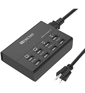 USB Charger, HITRENDS 8 Ports Charging Station 60W/12A Multi Port USB Charger Hub for Multiple De...