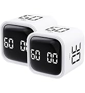 2Pcs Rotating Pomodoro Timer 5,10,30, 60 Minutes Preset,Desk Productivity Flip Timer, Visual Cube...
