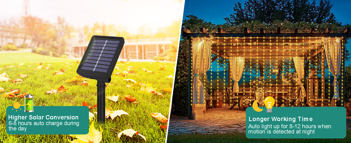 Solar LED Curtain Lights