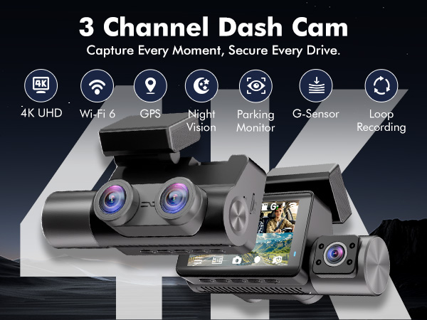car camera - dash cam front and rear
