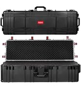 Regetek Waterproof Rolling Case 52 x 17x 13 Inch, with Foam/Wheels/ 3 Large Handles for Camera, T...