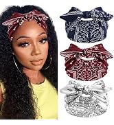 STGDAK Wide Headbands for Women Twisted Knot Bandana Headband Elastic Boho Headbands Large Bow He...