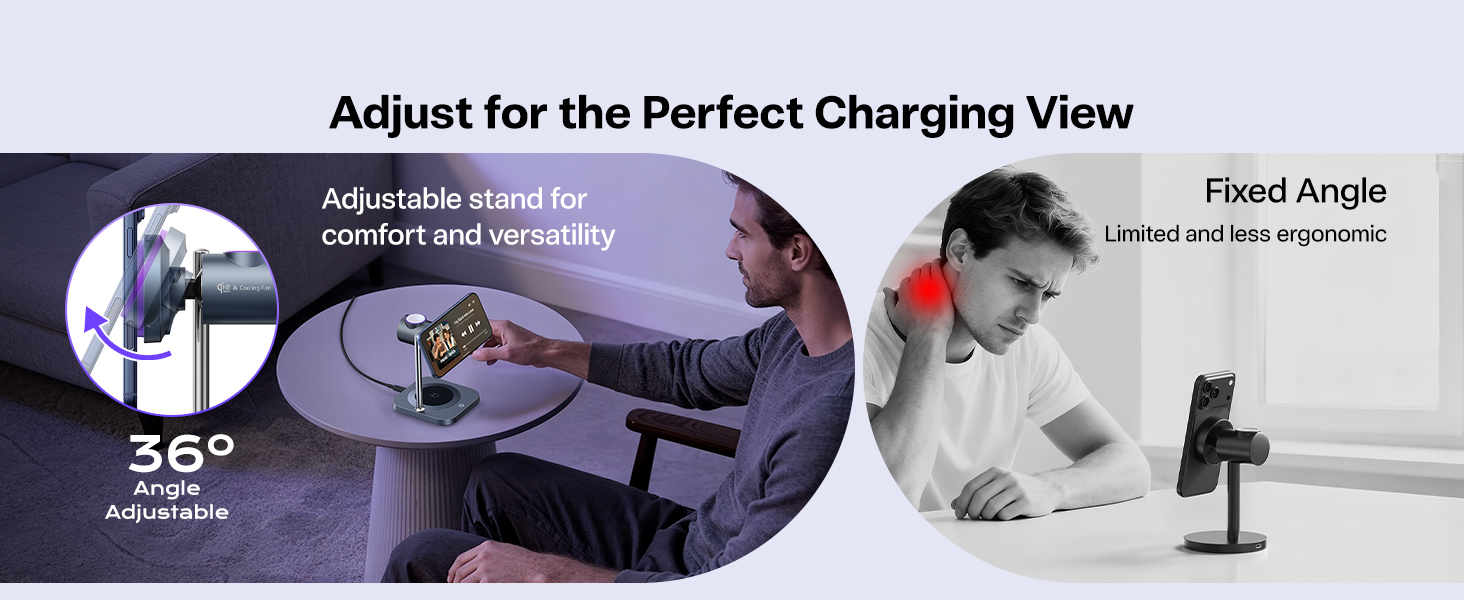 Adjustable magnetic charging station for iphone
