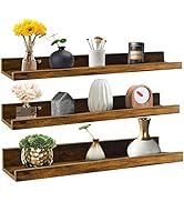 Giftgarden 24 Inch Floating Shelves Wall Mounted Set of 3, Rustic Large Wall Shelves Picture Ledg...
