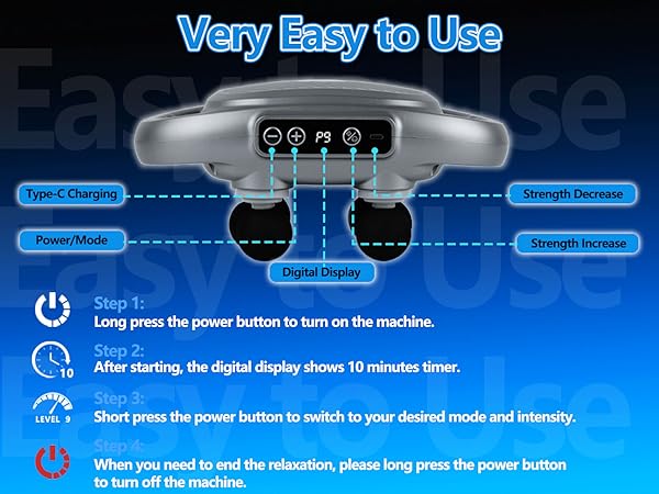 UFFAE 6 Head Massage Gun Back Massager Pain Relief