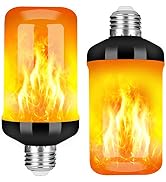 Y- STOP Upgraded LED Flame Light Bulbs, 4 Modes Flickering Light Bulb with Upside Down Effect, E2...
