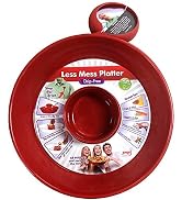 Less Mess Drip Free Chips and Dip 14 Inch Serving Bowl. Rimmed Platter to Scrape Extra Dip, Sauce...