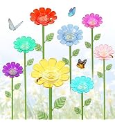 Retyion 8 Pack Bee Watering Station, Plastic Flower Bee Bath for Garden | Colorful Butterfly Wate...