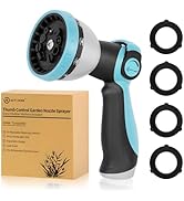 AUTOMAN Garden Hose Nozzle Sprayer - 10 Spray Patterns, High Pressure, Thumb Control On Off Valve...