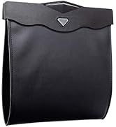 AOWIS Car Leather Trash Bag Smart LED Waterproof Organizer Storage Garbage Can (Black)