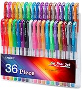 TANMIT Gel Pens, 36 Colors Gel Pens Set for Adult Coloring Books, Colored Gel Marker with 40% Mor...