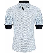 J.VER Men's Printed Dress Shirts Casual Long Sleeve Stylish Button Down Shirt