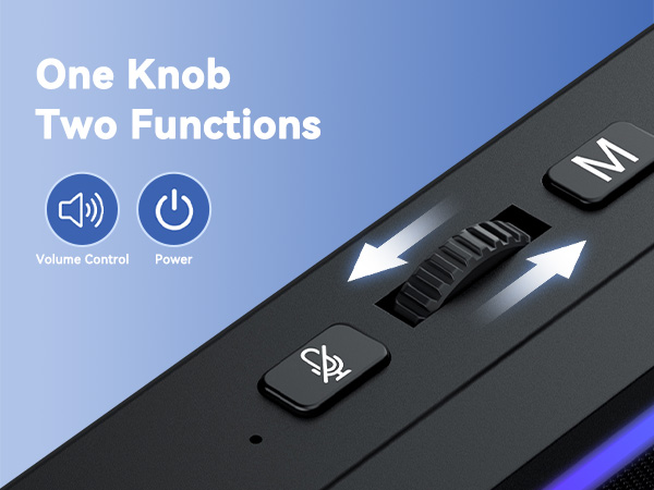 computer speaker with smooth control, with only one knob