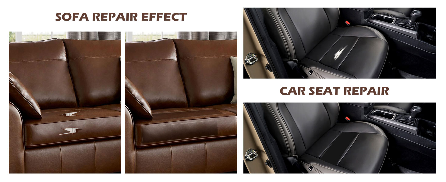 Before and after leather repair