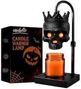 Skull Candle Warmer Lamp with Timer & Dimmer, Black Gothic Electric Candle Wax Warmer for Jar Can...
