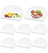 (8Pack) Pop-up Picnic Food Tent Covers, 17x17Inch Foldable Mesh Screen Food Covers for Outdoors, ...