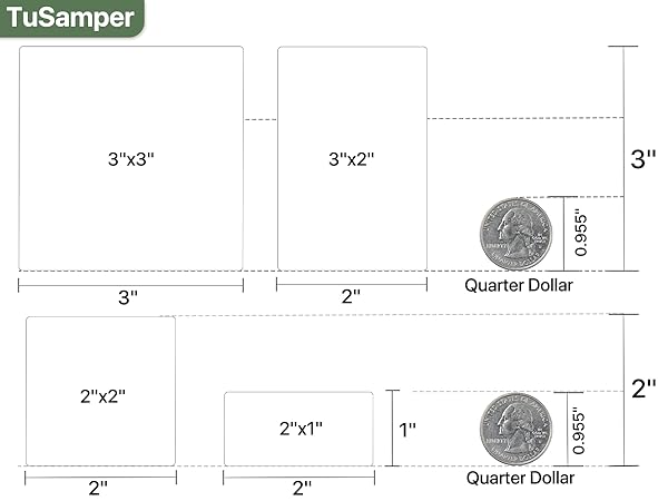 TuSamper Dimension Comparison Chart