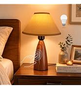 Nusogon Touch Table Lamp for Nightstand - 3-Way Dimmable Small Bedside Lamp, 3s Quick Shut-Off Sm...