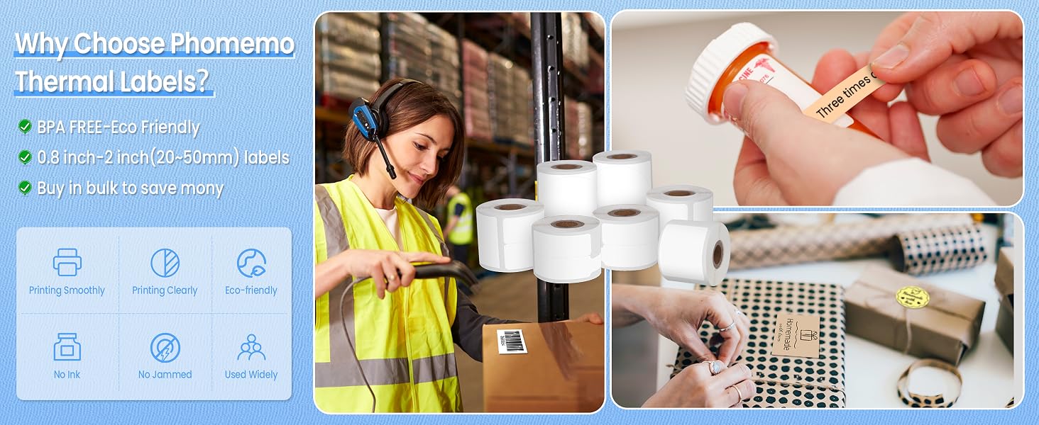 thermal labels phomemo labels