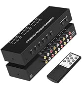 6 Port RCA to HDMI Converter, Dual AV to HDMI Converter Supports 16:9/4:3 Composite to HDMI Adapt...