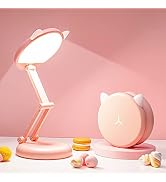 One Fire Cute Desk Lamp Pink Dorm Lamps for College Girls Foldable Portable Rechargeable Dimmable...