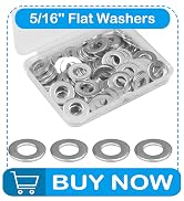 Yinpecly 100pcs 5/16'' Flat Washers OD 3/4'', 304 Stainless Steel Washers,SAE Metal Washers for S...
