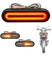 Linkstyle 5" 12V LED Motorcycle Tail Light, 3-in-1 Brake Stop & Turn Signal Light, Dual Color Red...