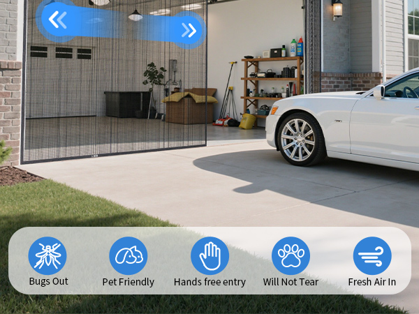 sliding track magnetic garage door screen
