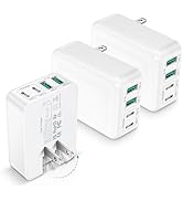 3-Pack USB C Charger Block, Flat USB C Charger, 40W 4-Port PD3.0 Slim Fast Charging Block with Fo...