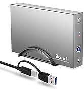 ikuai Hard Drive Enclosure 3.5" Aluminum USB 3.0 / USB C to SATA Hard Drive Dock Case for 3.5 inc...