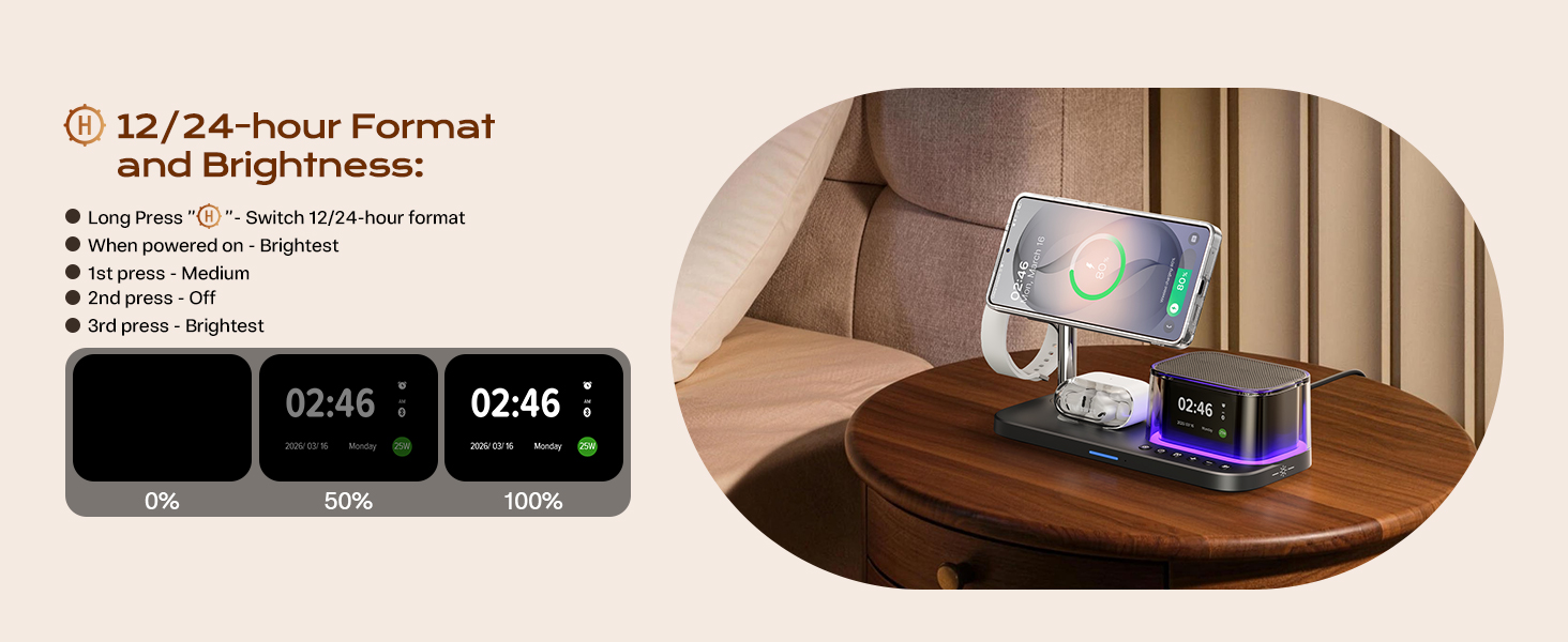 Desk Charging Station with Night Light