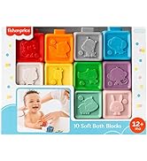 Smart Care Fisher-Price 10-Piece Soft Bath Blocks, Baby Bath Toys, Baby Learning Toys, Toddler To...