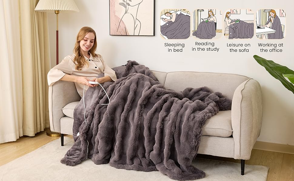 electric heated throw blanket