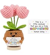 MXCOIRTP Emotional Support Tulip, Handmade Positive Tulips Flower Crochet with Encouragement Card...