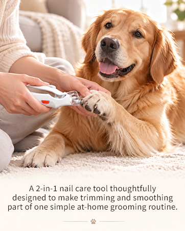 A 2-in-1 nail care tool for simple at-home trimming and smoothing.
