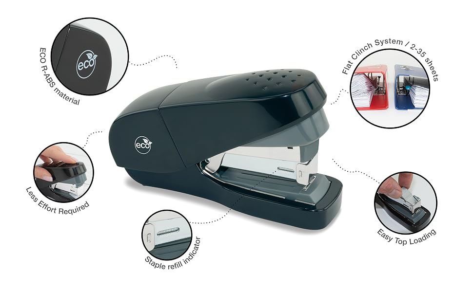 1688 Flat clinch stapler black