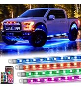 Nilight 4Pcs RGBW Aluminum Underglow Neon Accent Strip Lights 252LEDs Door Assist Multi Color DIY...