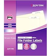 File Folder Labels,750 Labels 1/3 Cut,Self Adhesive Labels,Printable Permanent Label Stickers for...