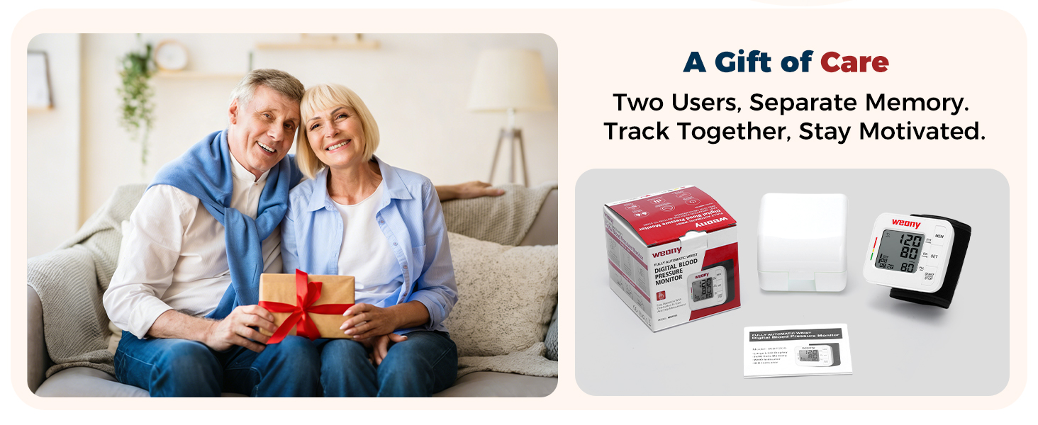 WEONY Wrist Blood Pressure Monitor for Home Use – Heart Rate Display, a great gift for parents