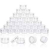 5 Gram Sample Containers with Lids, 50 Count 5ML Clear Sample Jars, Empty Lip Balm Containers wit...