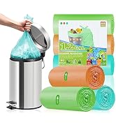 XIQIYY 1.2 Gallon Small Trash Bags, 5L Clear Bag Trash Can Colorful Garbage Bags,60 Count for Bed...