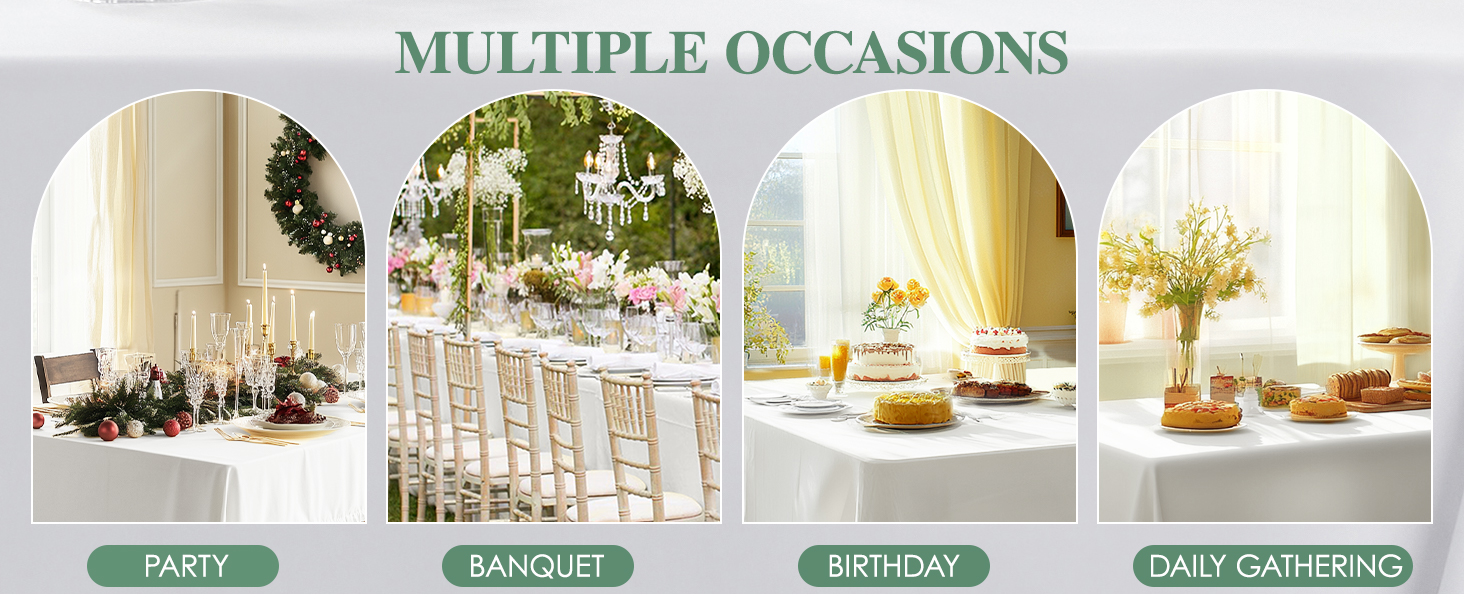 white rectangle tablecloths