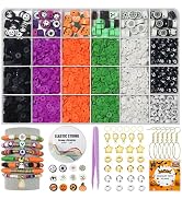 WANSPOORTS 3200+pcs Halloween Polymer Clay Beads Charms Friendship Bracelet Necklace Earring Jewe...